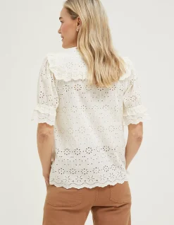 Women FatFace Shirts & Blouses|Tina Broderie Collar Blouse