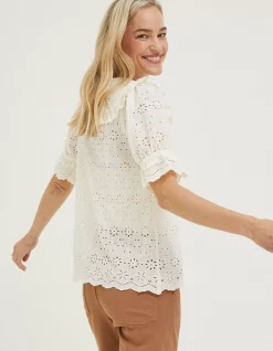 Women FatFace Shirts & Blouses|Tina Broderie Collar Blouse