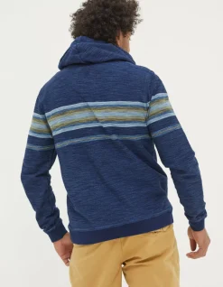 Men FatFace View All|Trescowe Indigo Stripe Hoodie