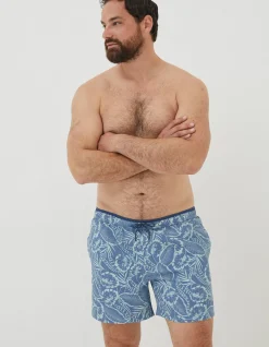 Men FatFace Swimwear|Trevose Palm Print Swim Shorts