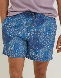Men FatFace Swimwear|Trevose Patchwork Swim Shorts
