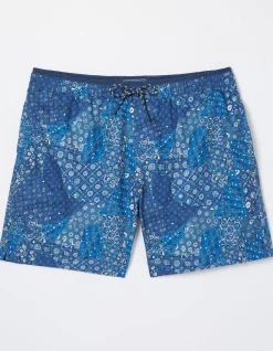 Men FatFace Swimwear|Trevose Patchwork Swim Shorts