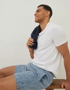 Men FatFace Swimwear|Trevose Tile Print Swim Shorts