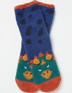 Kids FatFace View All|Triceratops Fluffy Socks