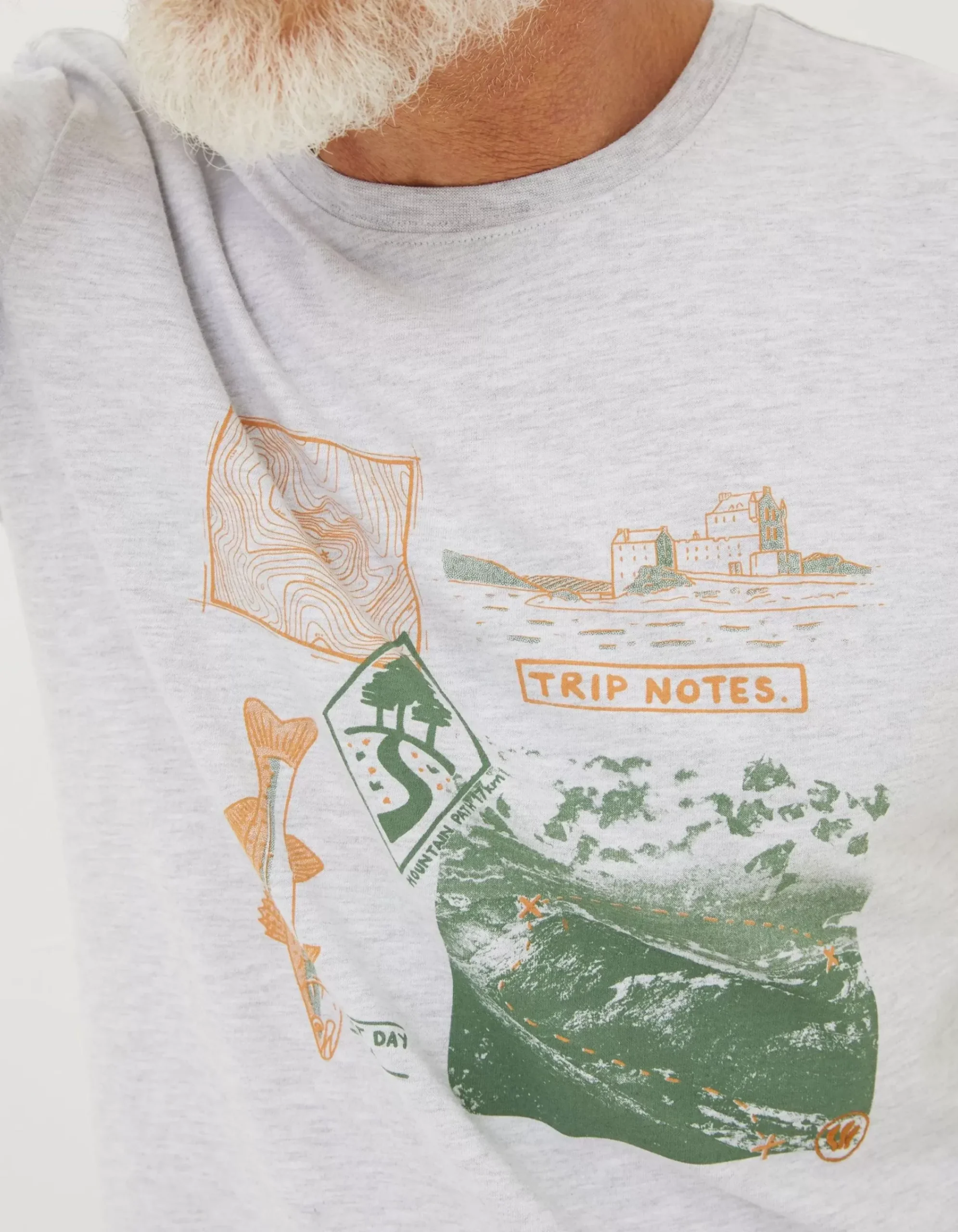 Men FatFace T-Shirts|Trip Notes Printed T-Shirt