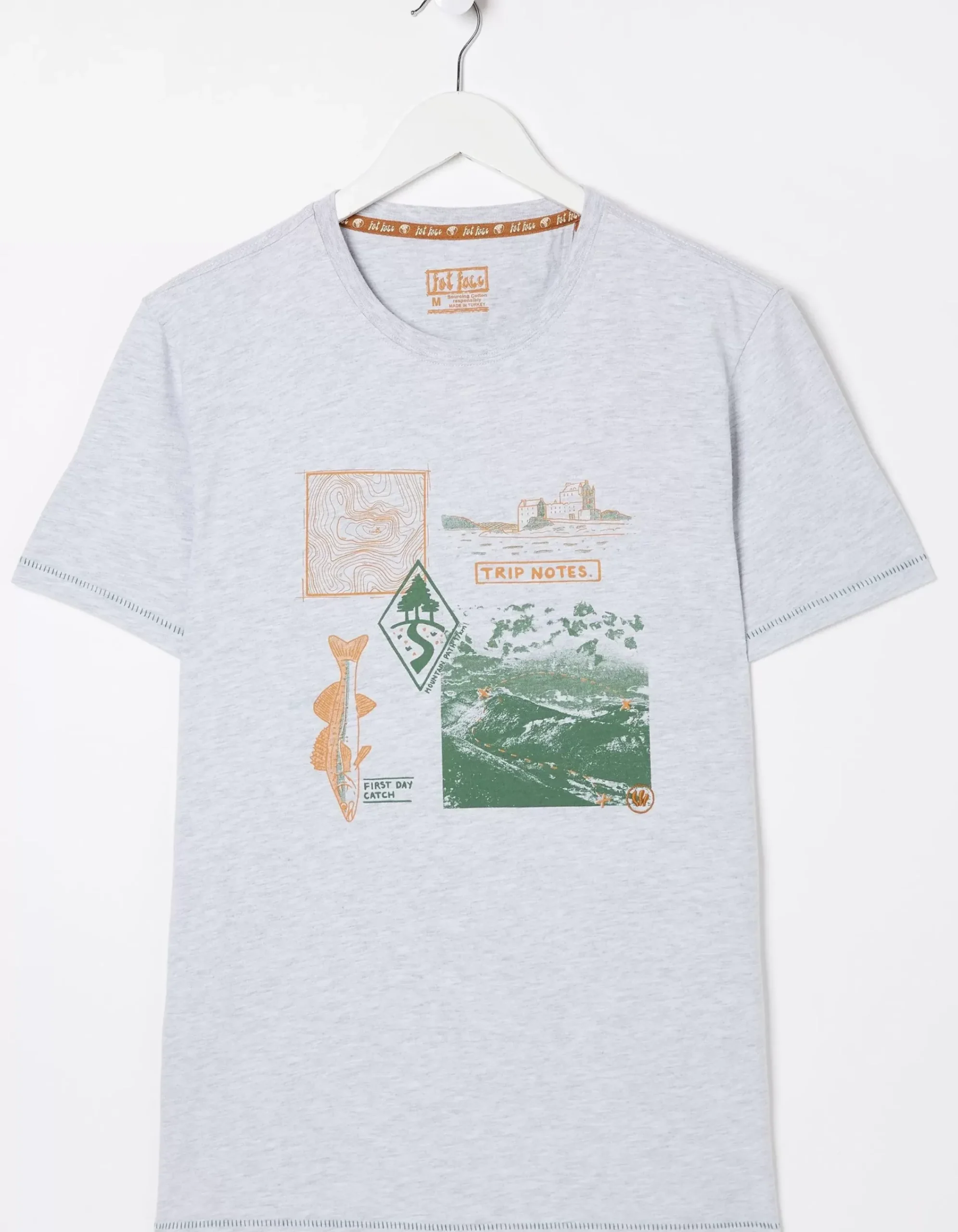 Men FatFace T-Shirts|Trip Notes Printed T-Shirt