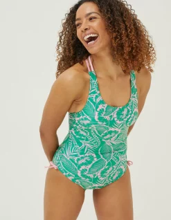 Women FatFace Beachwear & Swimwear|Tummy Control Tropical Leaves Swimsuit