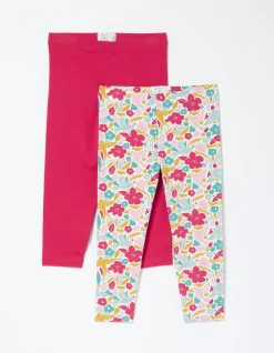 Girls FatFace View All|Two Pack Floral Blooms Crop Leggings
