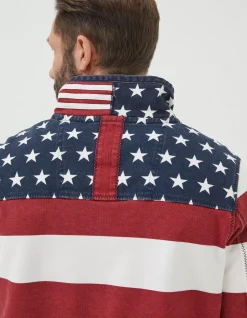Men FatFace Sweatshirts & Hoodies|Usa Block Stripe Airlie Sweatshirt