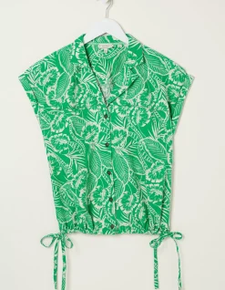 Women FatFace Shirts & Blouses|Val Leaf Linen Blend Shirt