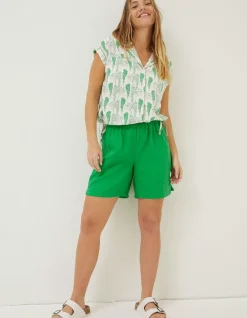 Women FatFace Shirts & Blouses|Val Parrot Linen Blend Shirt