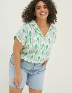 Women FatFace Shirts & Blouses|Val Parrot Linen Blend Shirt