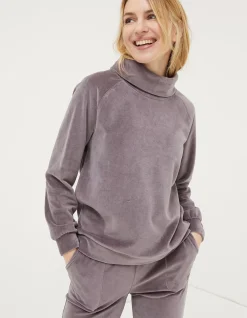 Women FatFace Nightwear & Loungewear|Verity Velvet Funnel Top