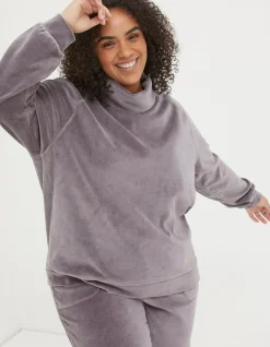 Women FatFace Nightwear & Loungewear|Verity Velvet Funnel Top