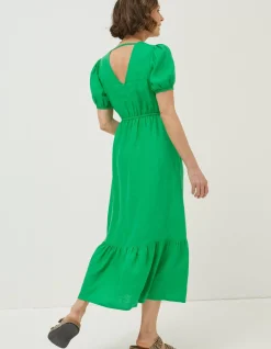 Women FatFace Dresses|Vivvie Linen Midi Dress