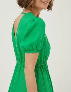 Women FatFace Dresses|Vivvie Linen Midi Dress