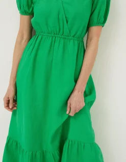 Women FatFace Dresses|Vivvie Linen Midi Dress