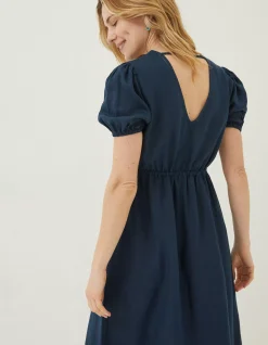 Women FatFace Dresses|Vivvie Linen Midi Dress
