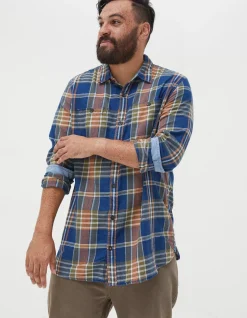 Men FatFace Shirts|Waddon Indigo Check Shirt