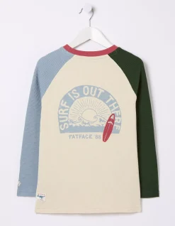 Boys FatFace View All|Waffle Jersey Raglan T-Shirt