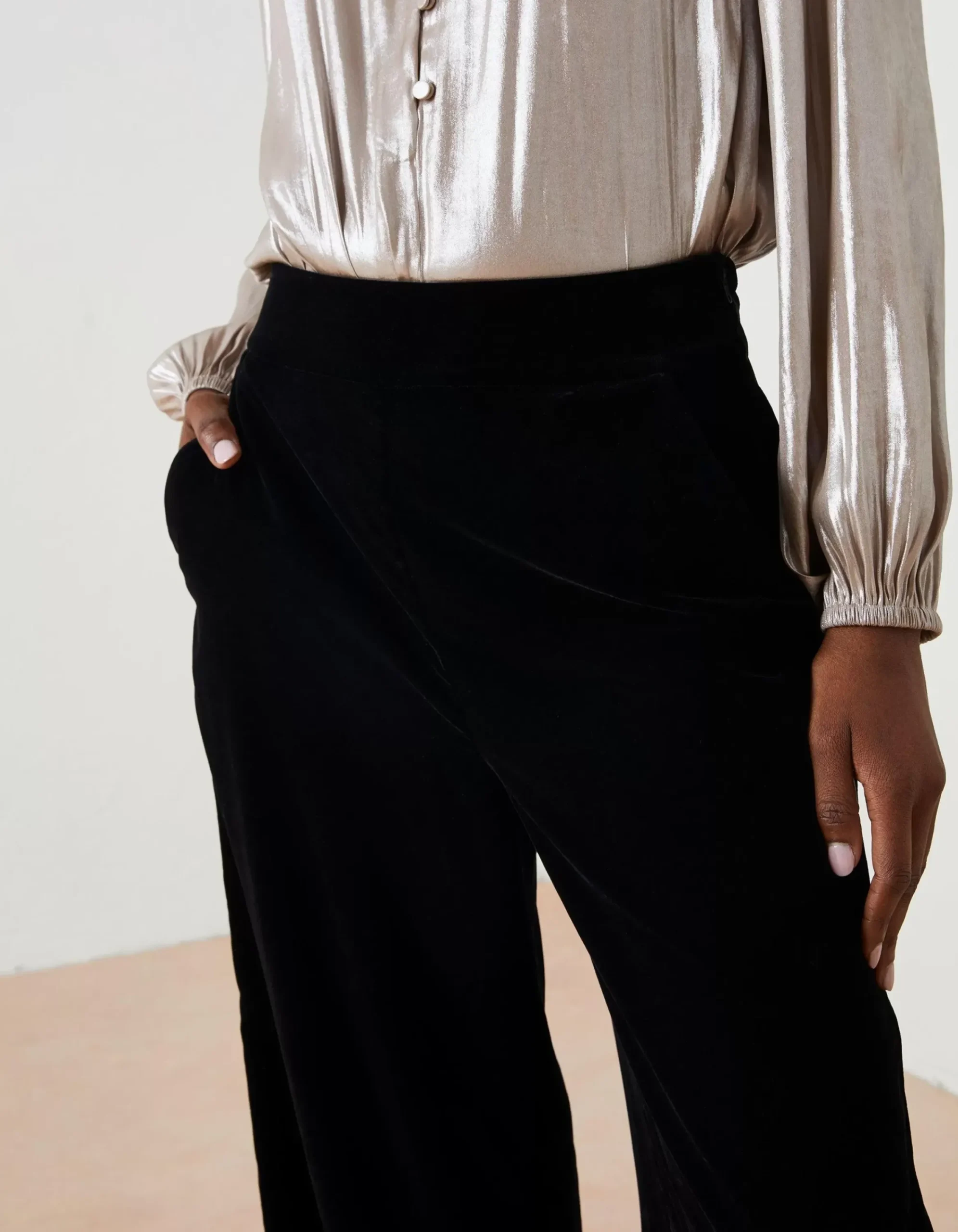 Women FatFace View All|Wide Leg Velvet Trousers