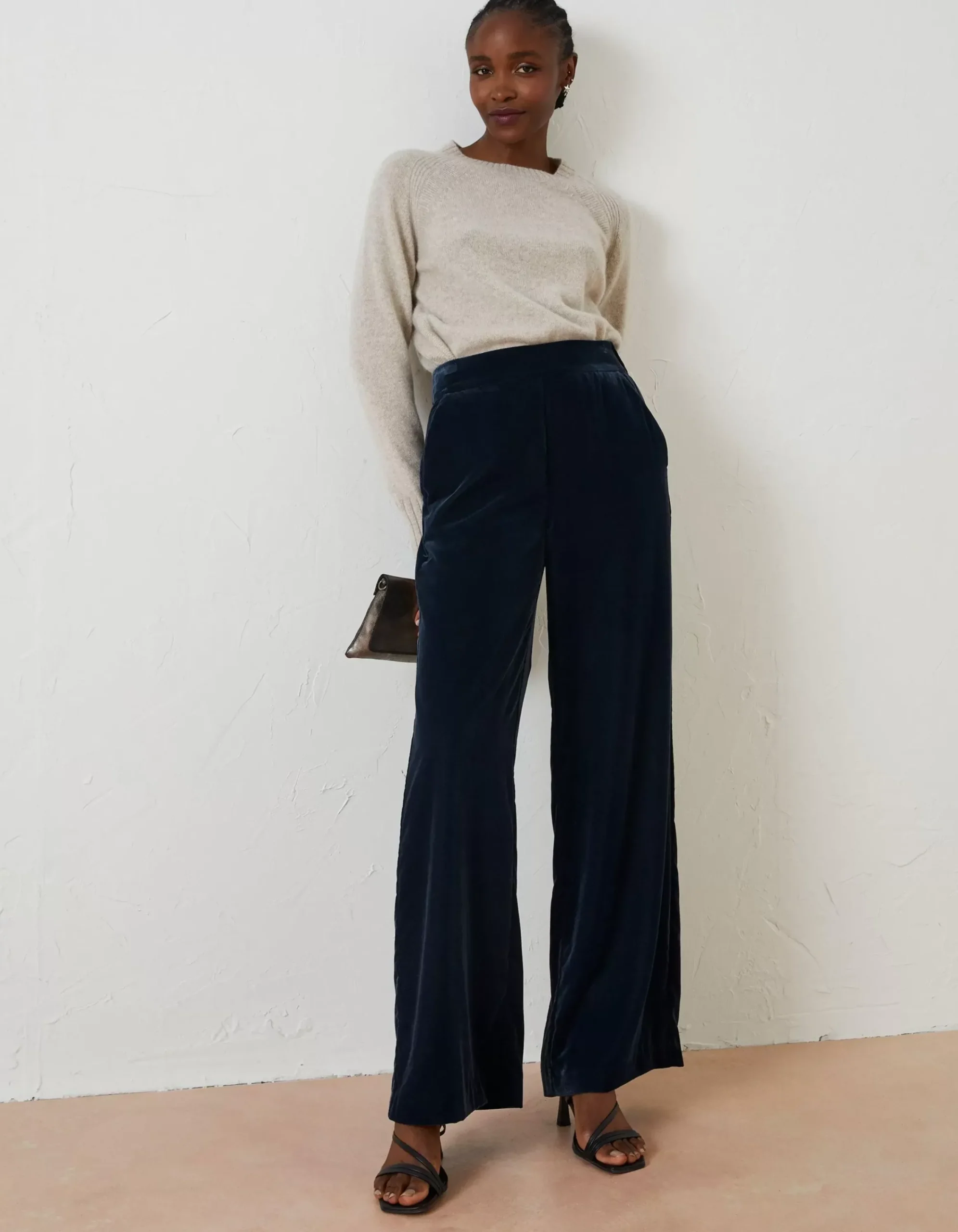 Women FatFace View All|Wide Leg Velvet Trousers