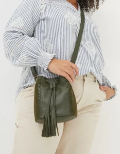 Women FatFace View All|Winalie Leather Mini Bucket Bag