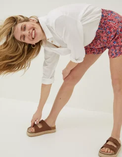 Women FatFace Shorts|Woodblock Flippy Shorts