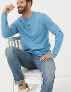 Men FatFace T-Shirts|Woodside Slub Henley