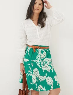 Women FatFace View All|Wynne Textured Leaves Skirt