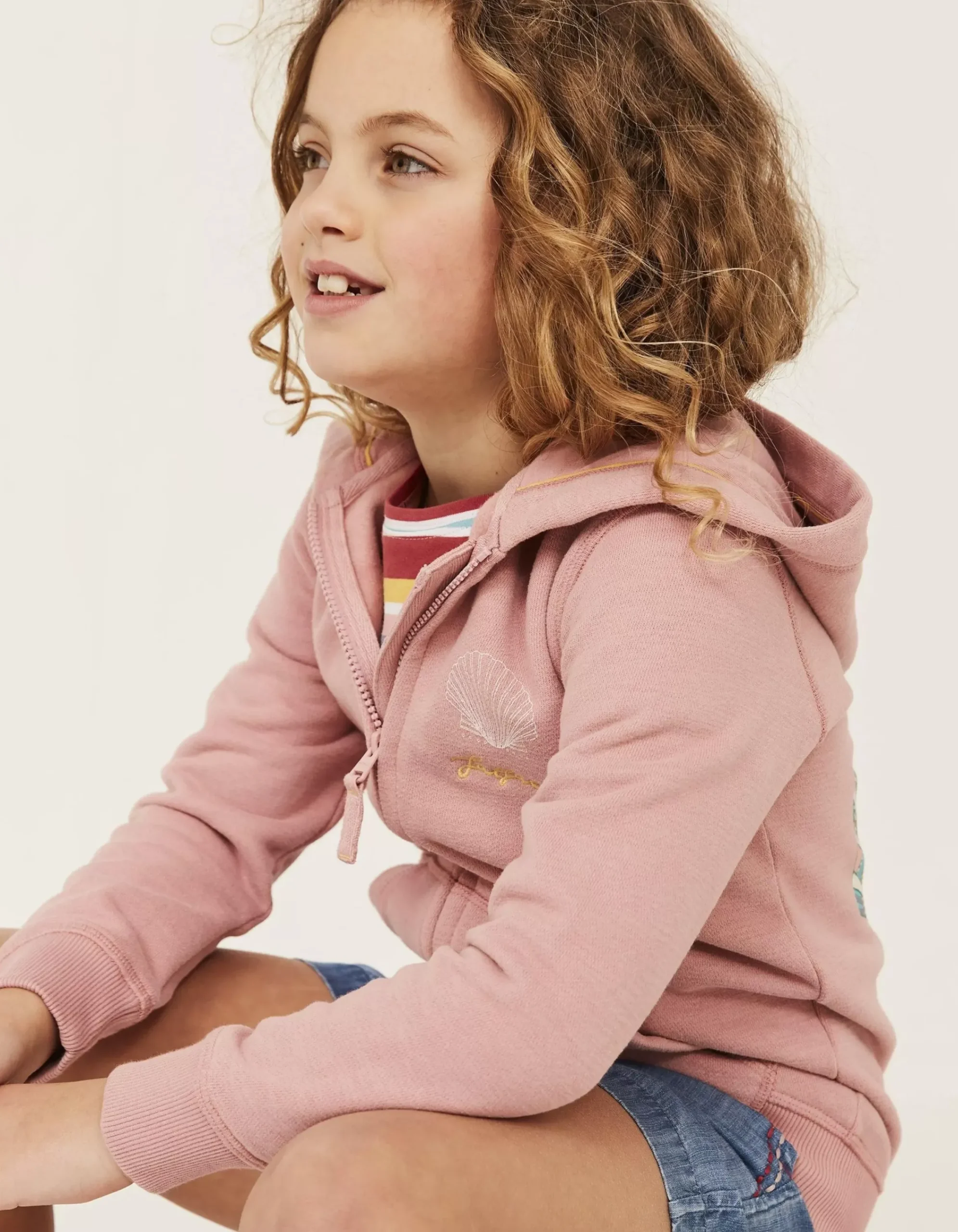 Girls FatFace View All|Zip Thru Shell Yeah Hoodie