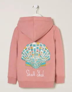 Girls FatFace View All|Zip Thru Shell Yeah Hoodie